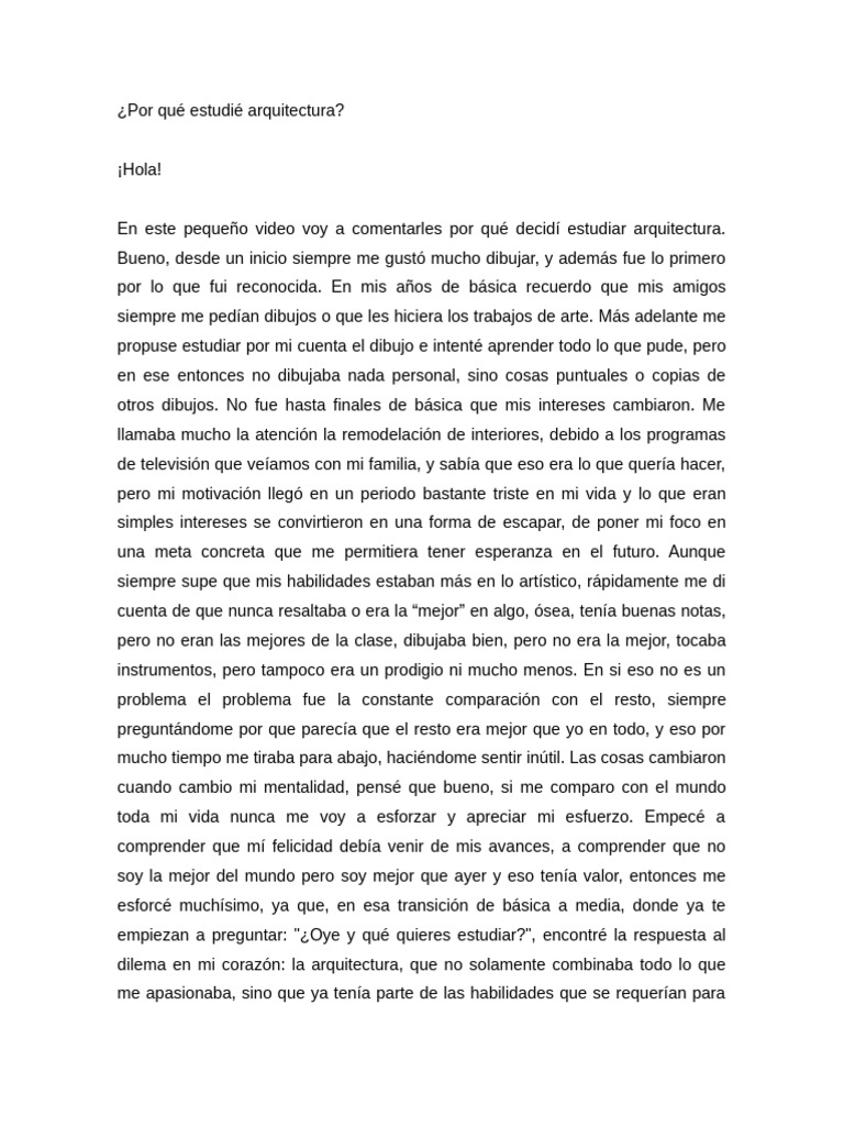 Por Qué Estudié Arquitectura | PDF