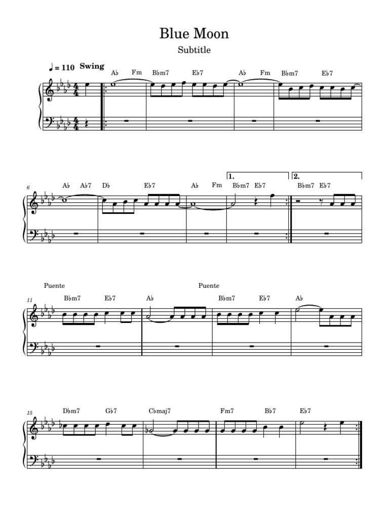 Blue Moon - Piano | PDF