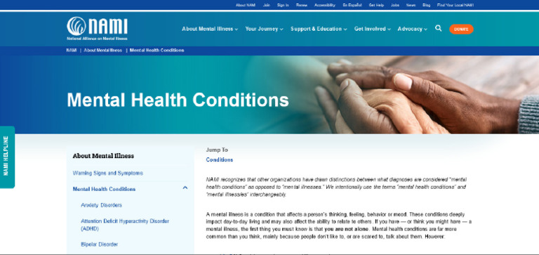 434 - Mental Health Conditions - NAMI | PDF