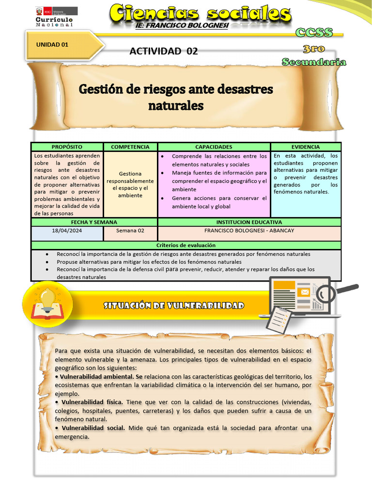 Ficha CCSS 3ro-Semana 2 | PDF