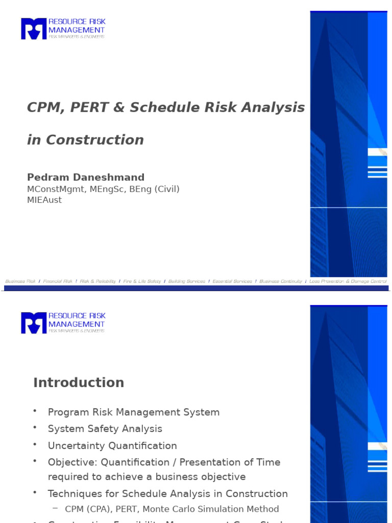 CPM, PERT and SRA in Construction For Asia-Pacific Presentation | PDF