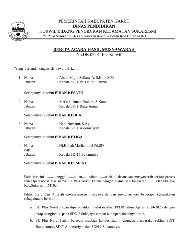 BAP SDIT Plus Nurul Faizin - Draft | PDF