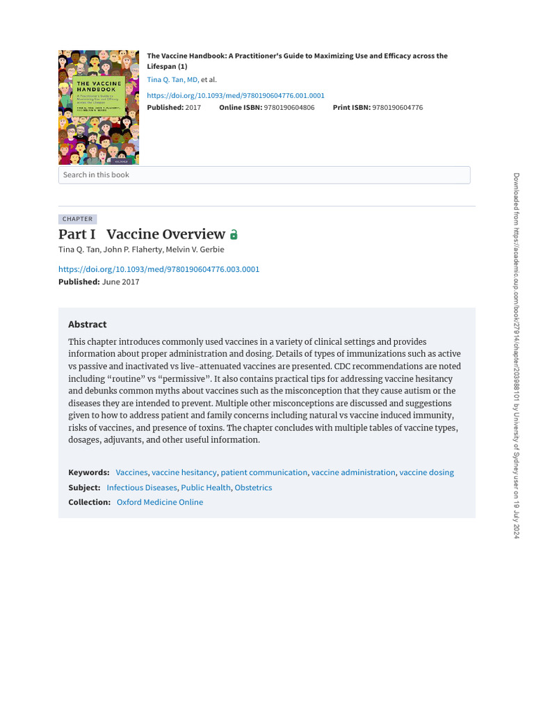 Vaccine Handbook - Part 1 | PDF