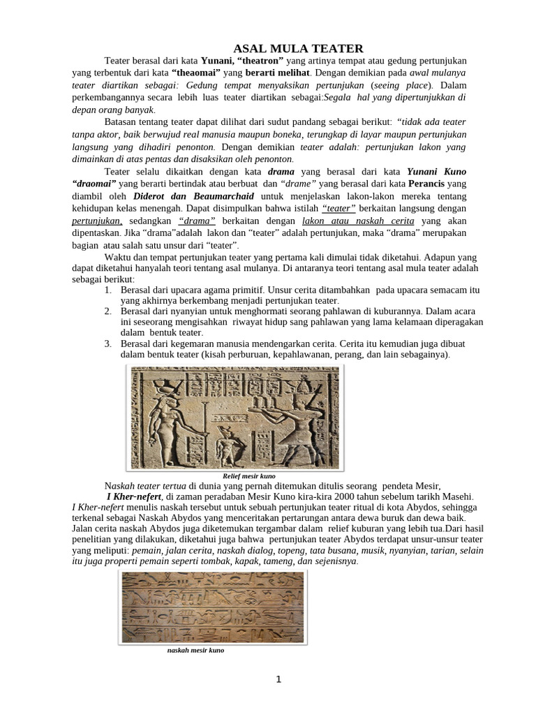 Asal Mula Teater Modul | PDF