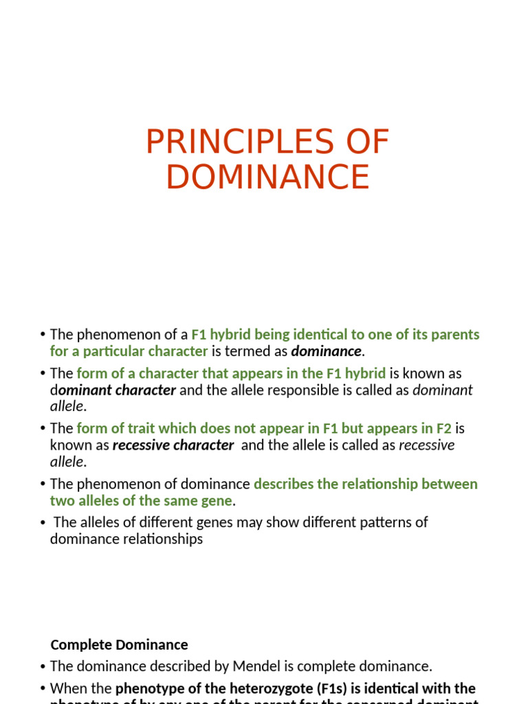 Principles of Dominance | PDF