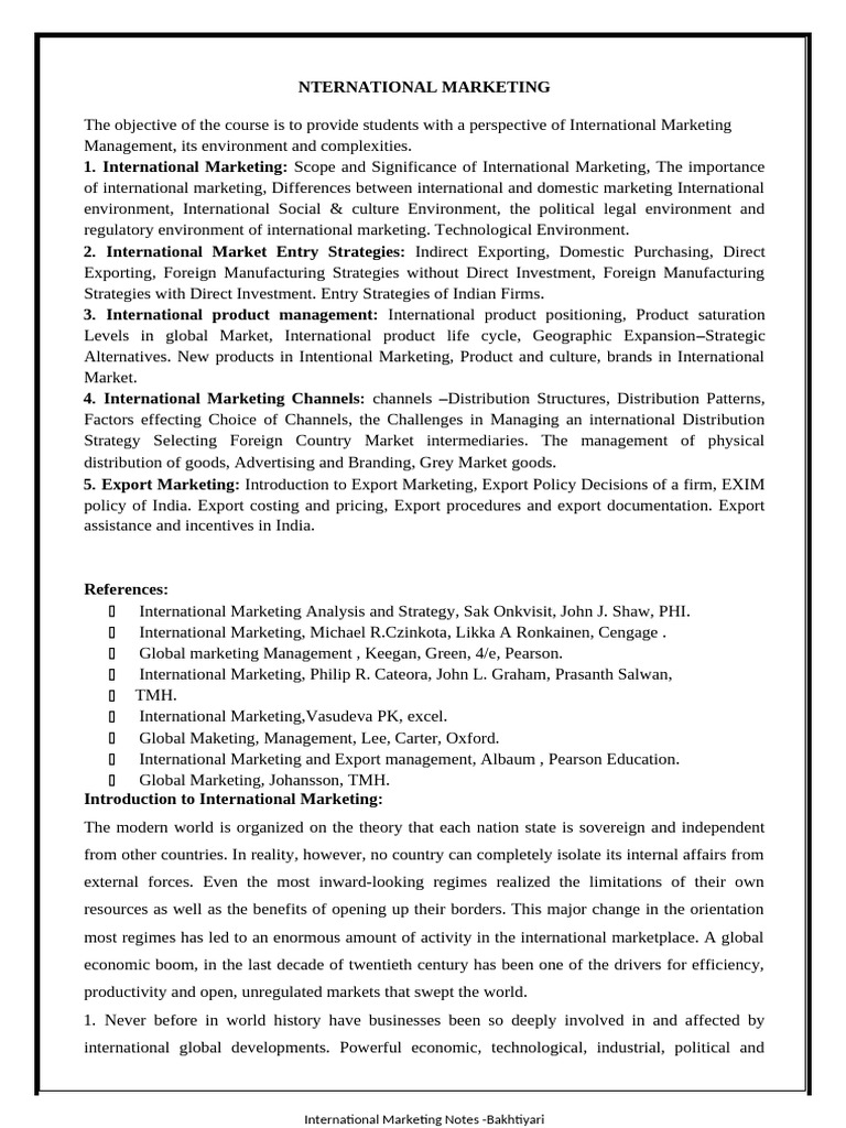 International Marketing Management Guide | PDF | Value Added Tax ...