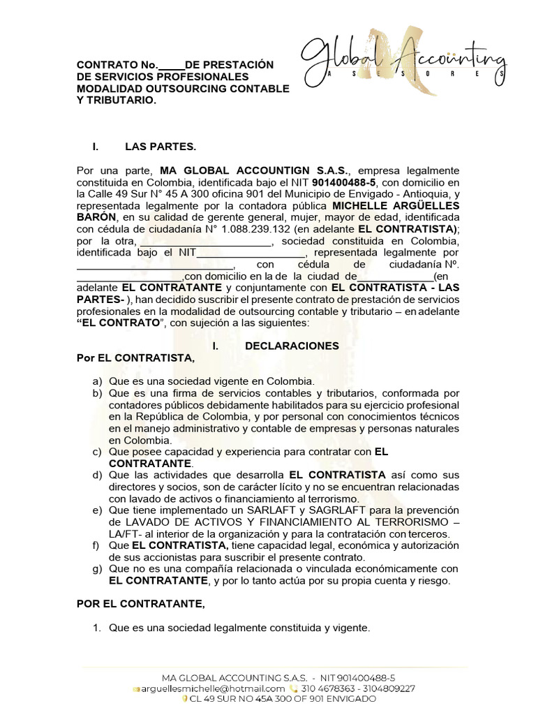 Contrato Final | PDF | Contabilidad | Finanzas y dinero
