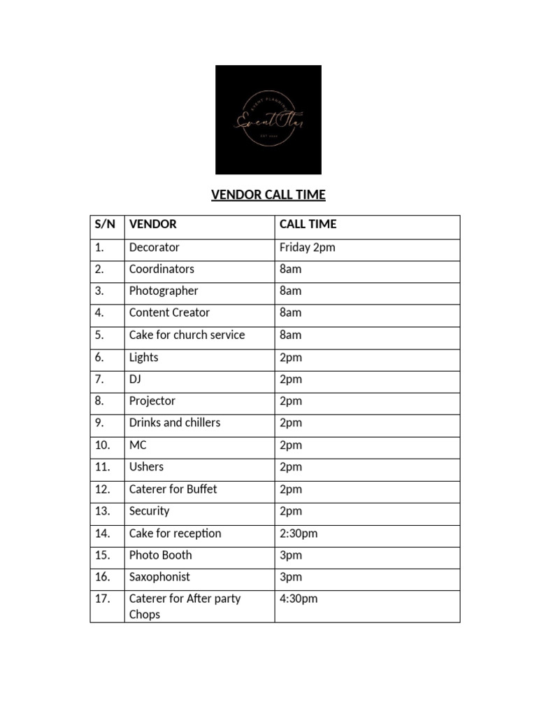 vendor-call-time-pdf