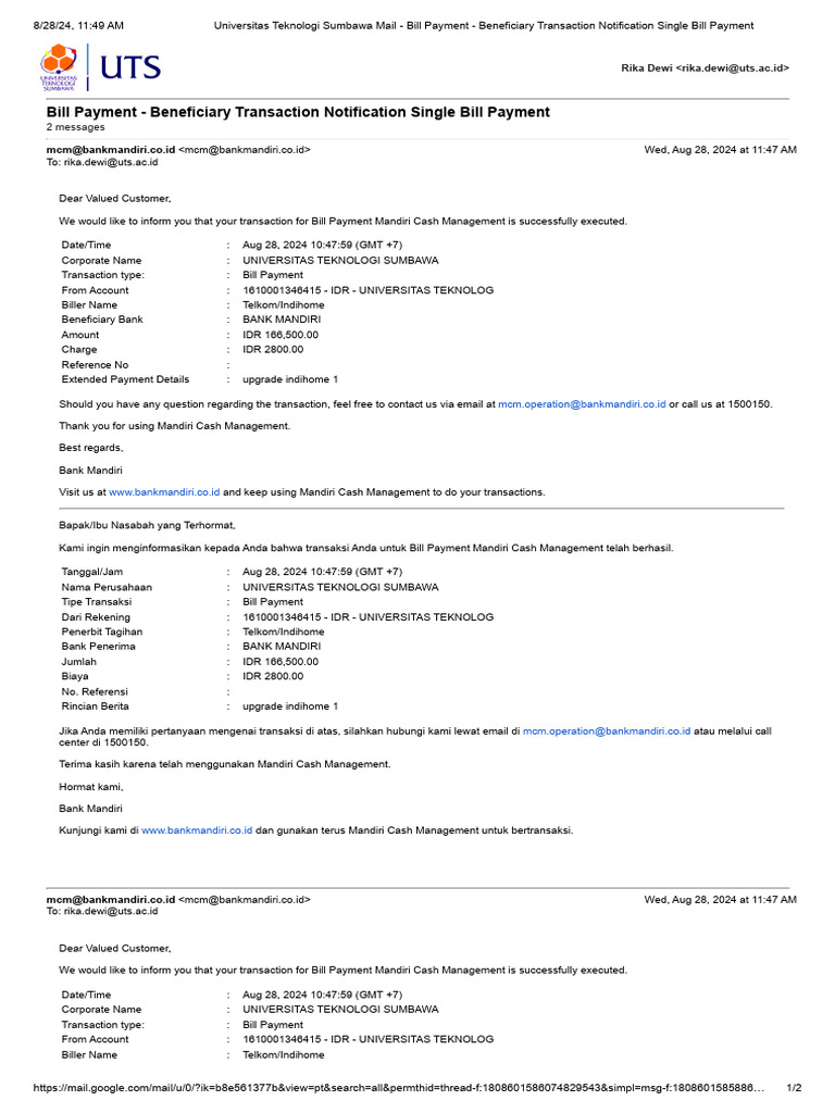 Upgrade Indihome | PDF