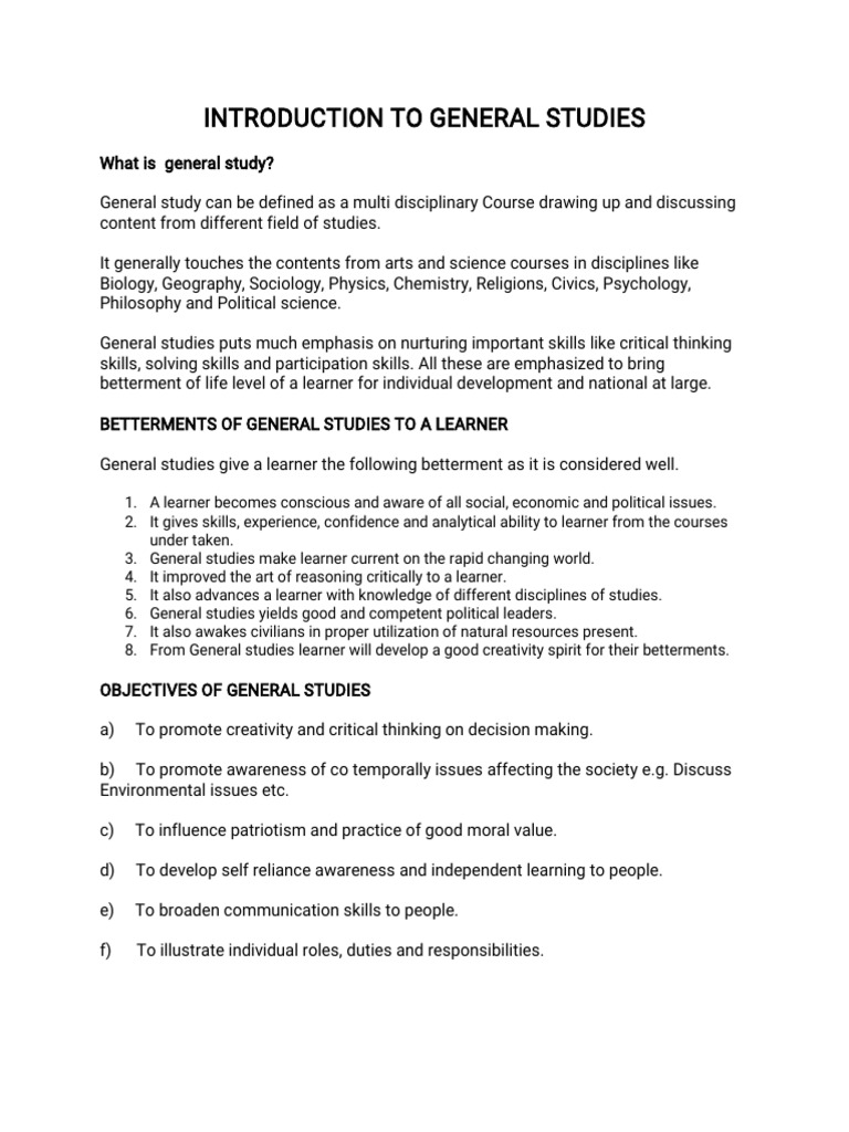 General Studies 1 1 | PDF