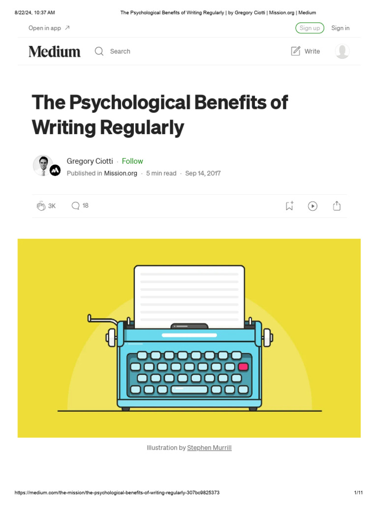 Article - Benefits of Writing Regularly | PDF