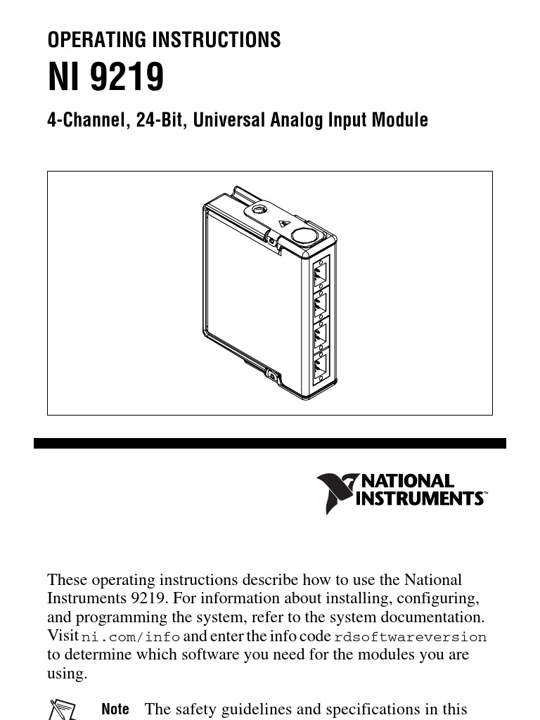 ni 9219 Analog To Digital Converter Compatibility