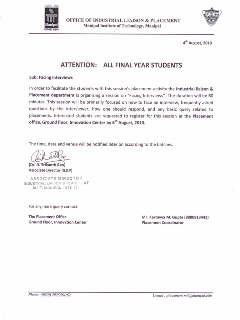 Facing Interview-Notice | PDF