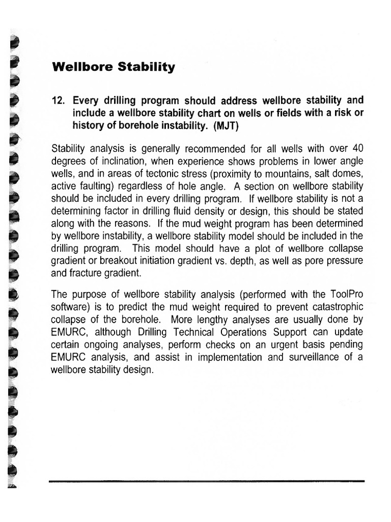Wellbore Stabilite Pdf