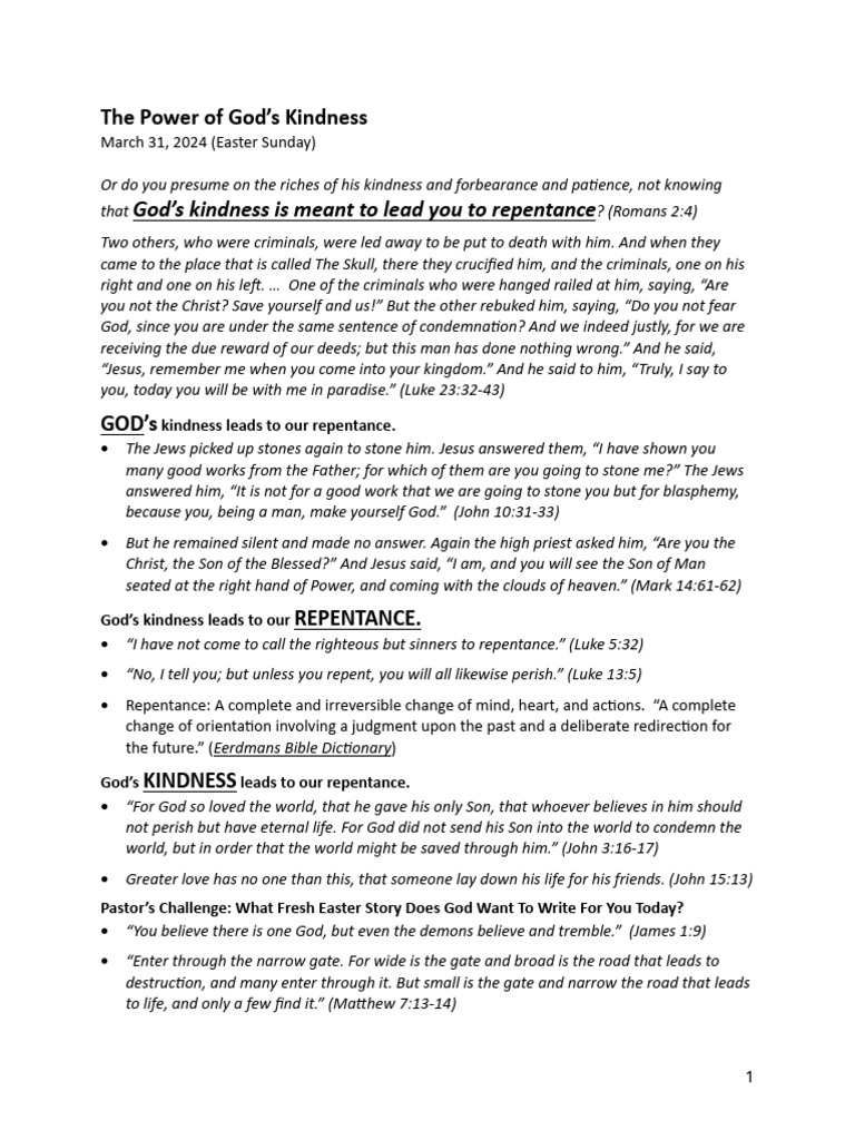 The Power of God's Kindness | PDF