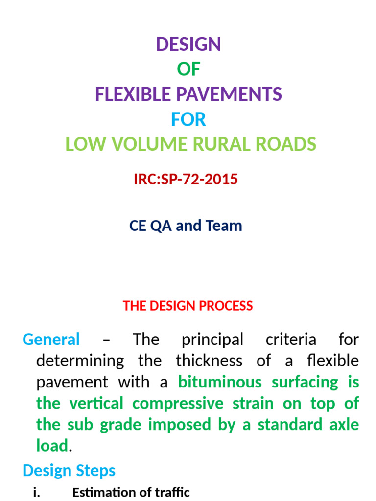 Flexible Pavement Design for Rural Roads | PDF | Road | Road Surface