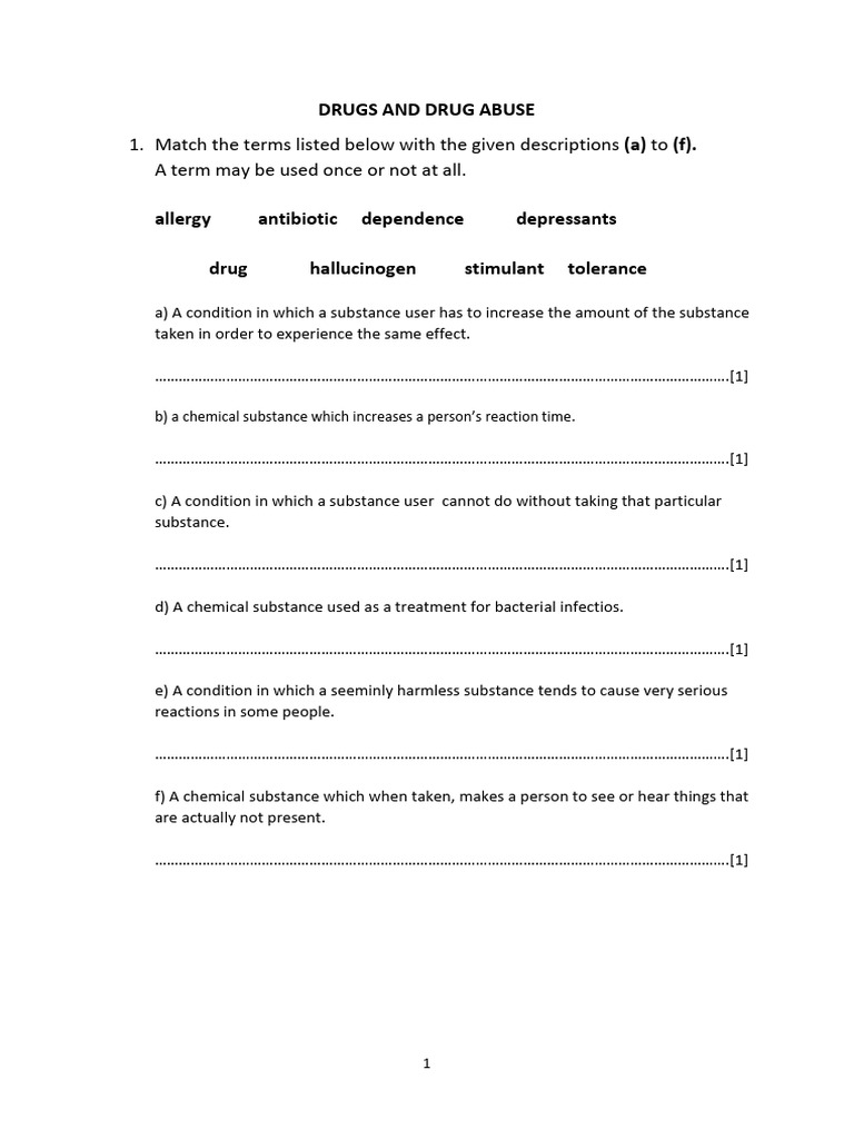 Drugs and Drud Abuse | PDF