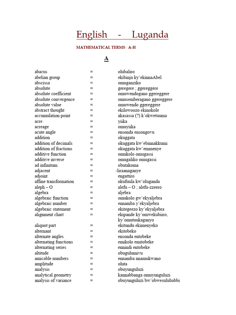 MATHEMATICS Luganda | PDF
