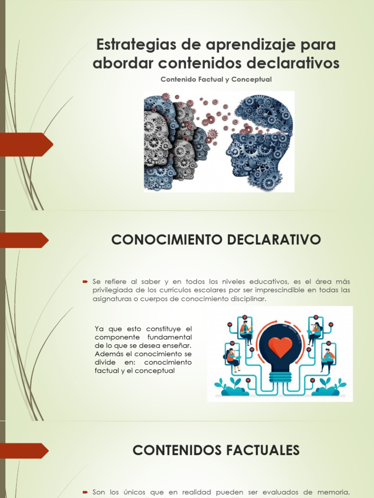 Estrategias de Aprendizaje para Abordar Contenidos Declarativos | PDF