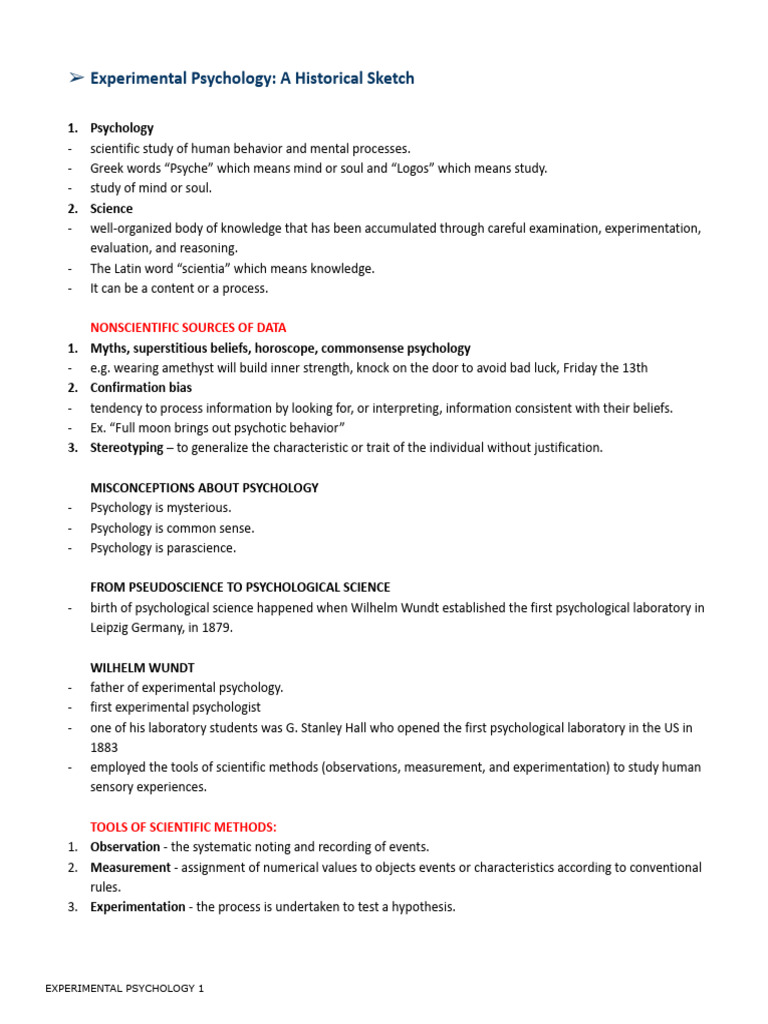 History of Experimental Psychology | PDF | Validity (Statistics ...