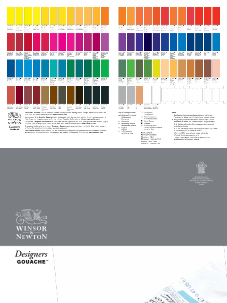 Winsor & Newton Color Chart PDF PDF