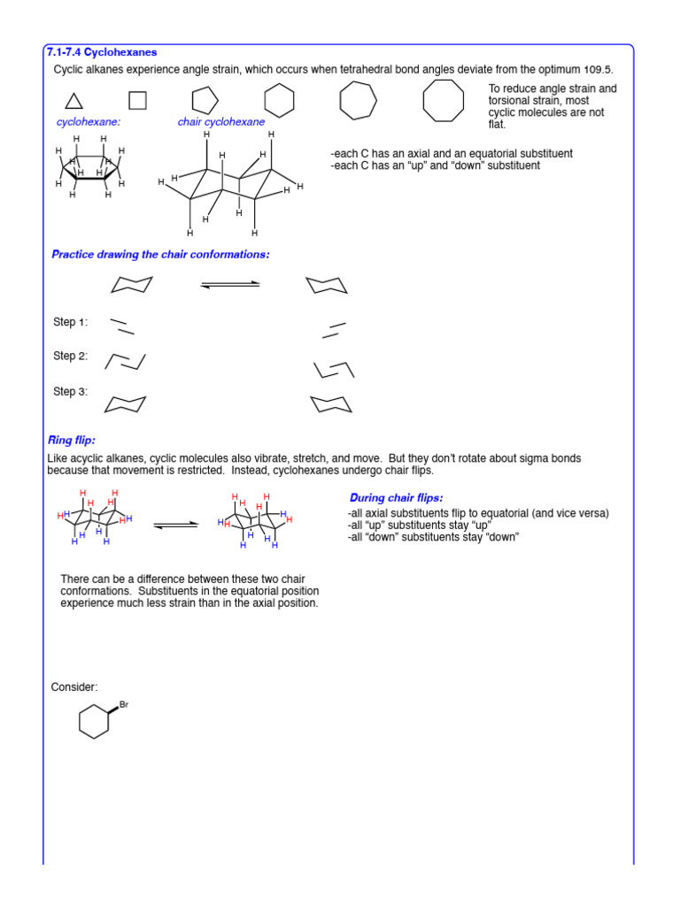 Chapter 7 Cyclic Compounds (Blank) | PDF | Conformational Isomerism ...