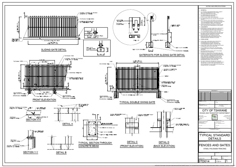 Sliding Gate and Fence Details | PDF | Structural Steel | Building ...