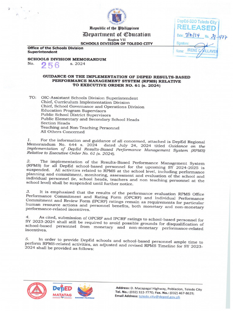 sdm-no-256-s-2024-guidance-on-the-implementation-of-deped-results