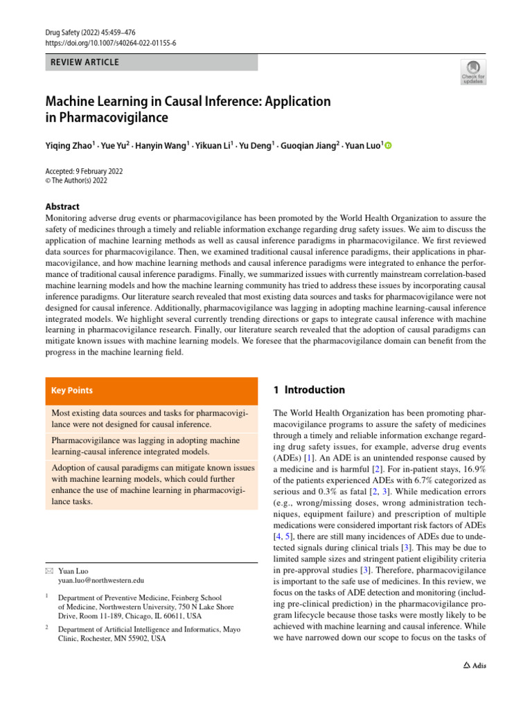 Machine Learning in Causal Inference: Application in Pharmacovigilance ...