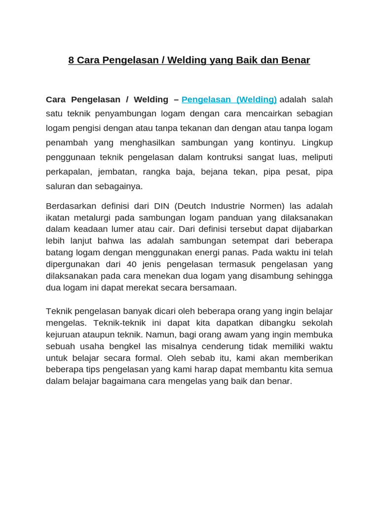 Cara Pengelasan Pdf Sains Matematika Teknologi Rekayasa