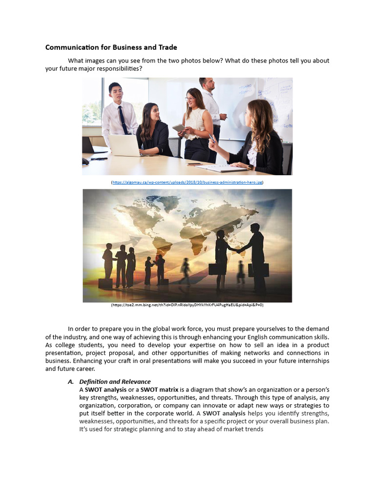 Communication For Business and Trade | PDF