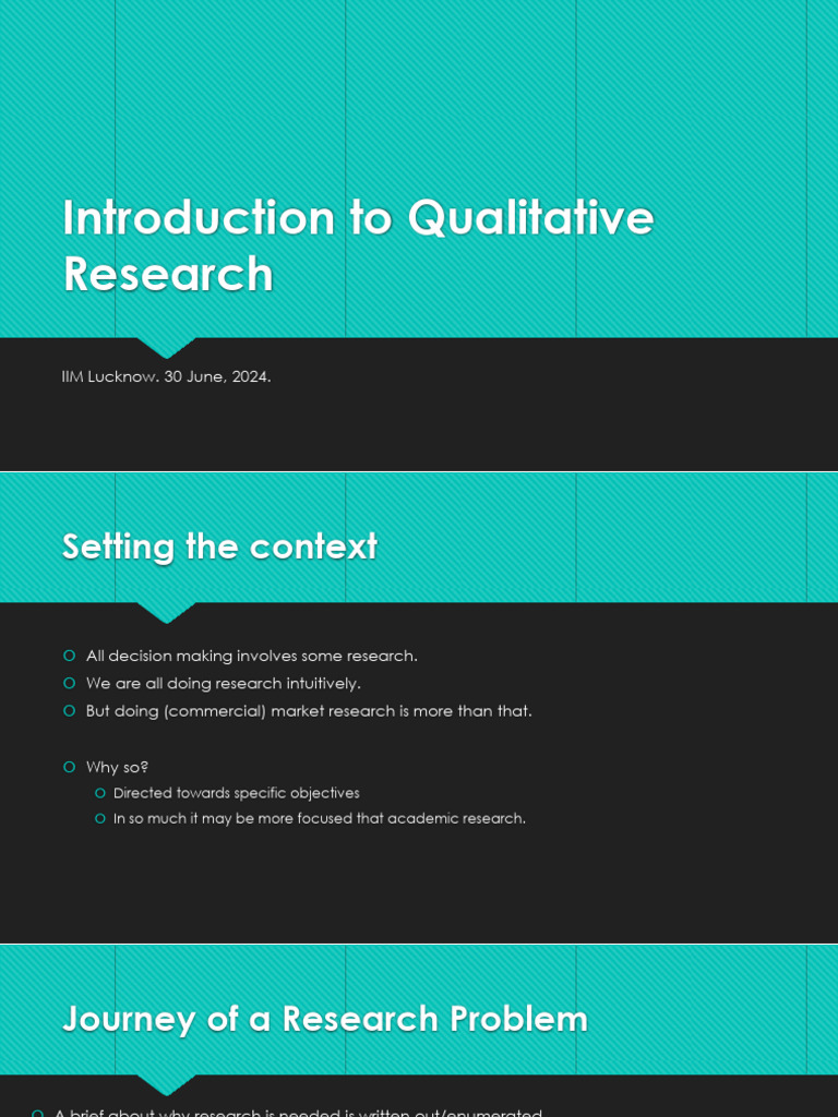 Qualitative Research Overview at IIM Lucknow | PDF | Methodology ...