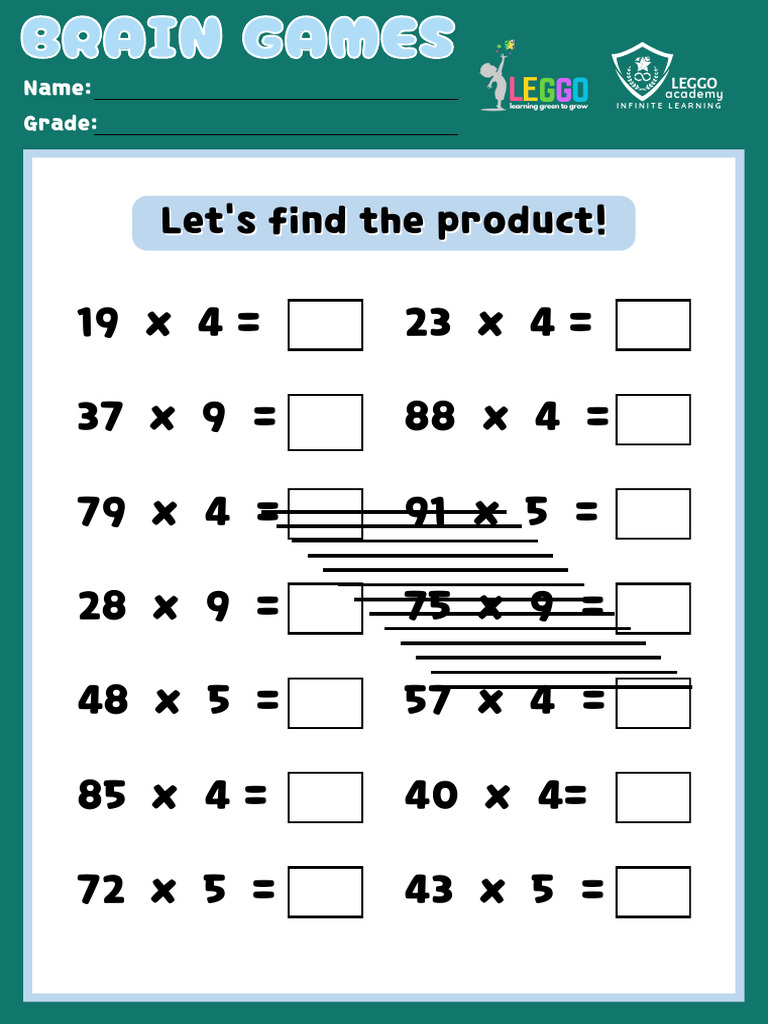 Purple-Blue Simple Multiplication Worksheet (5) | PDF