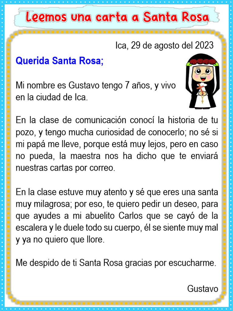 Leemos Una Carta A Santa Rosa | PDF | Poesía | Ficción general