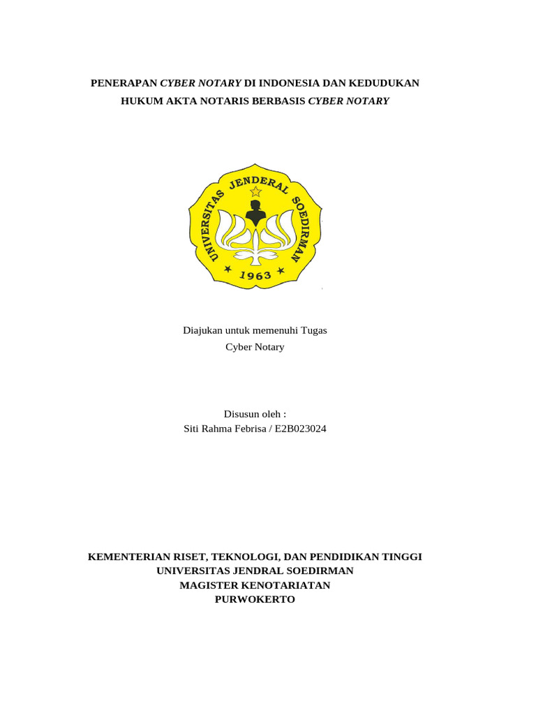Makalah Cyber Notary Pdf