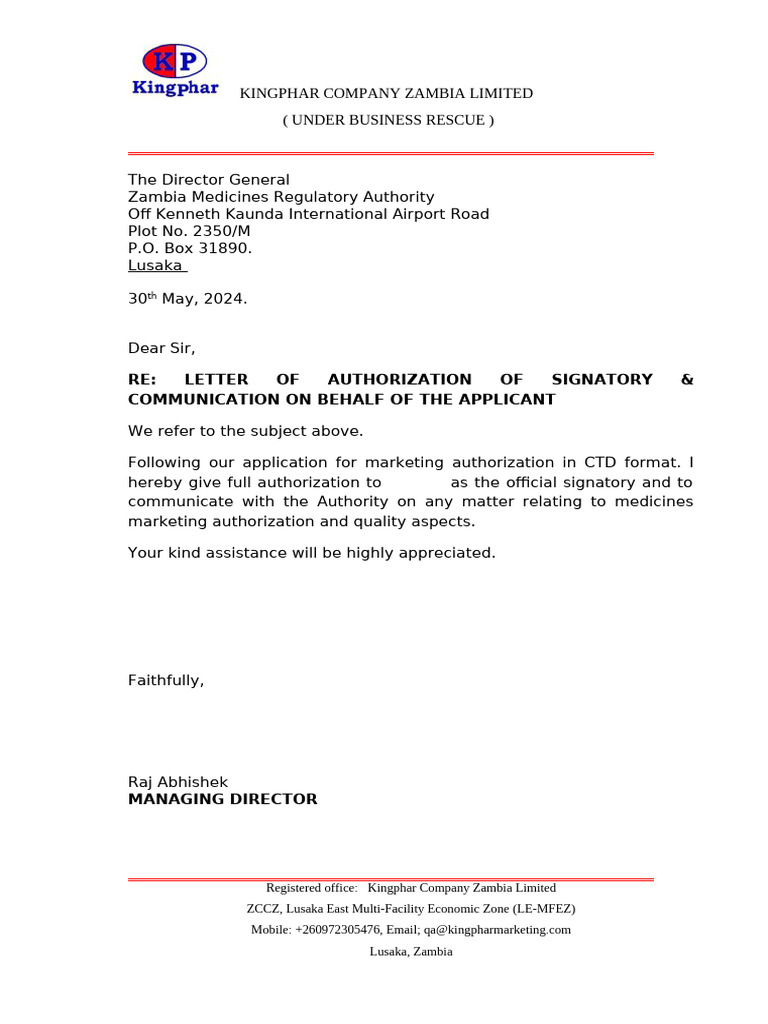 1.2.3 Letter of Authorization | PDF