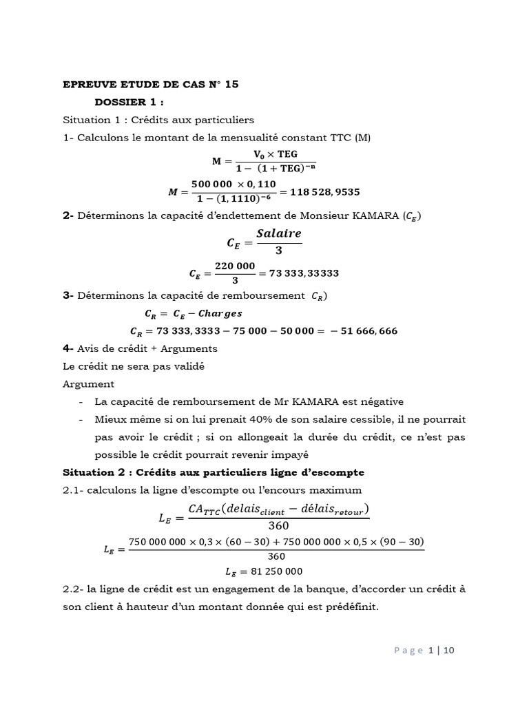 Corrigé Type TD 2 BFA | PDF