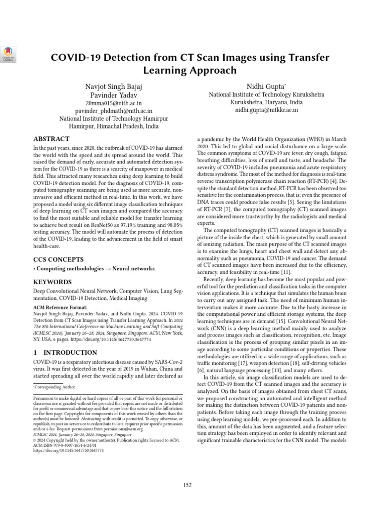 COVID19 Detection From CT Scan Images Using Transfer Learning ...