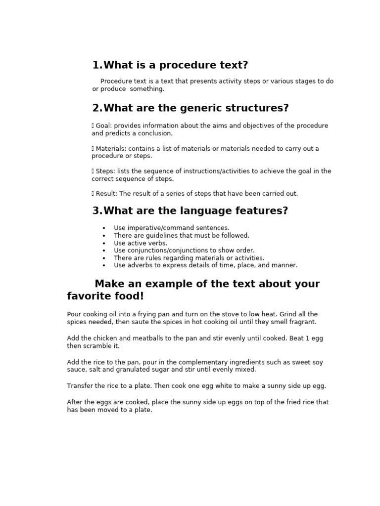 What Is A Procedure Text | PDF