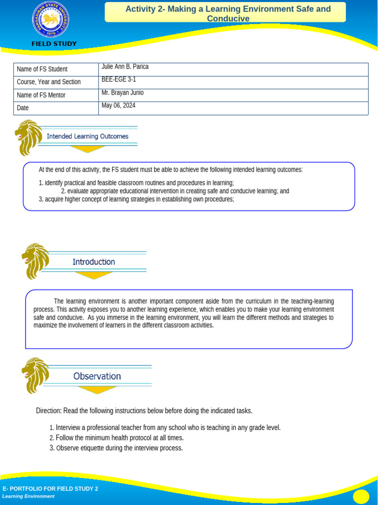 FS 2 Activity 2 | PDF
