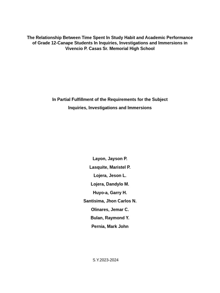 Study Habits and Academic Performance | PDF | Survey Methodology | Wellness