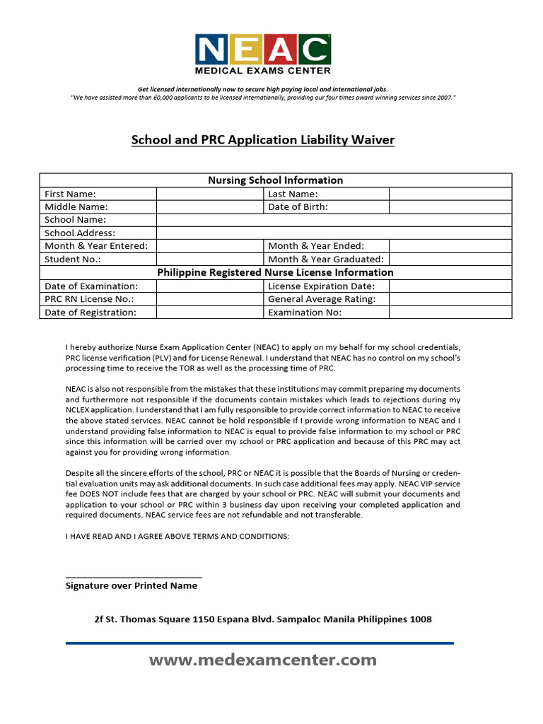 School and PRC Liability Waiver | PDF