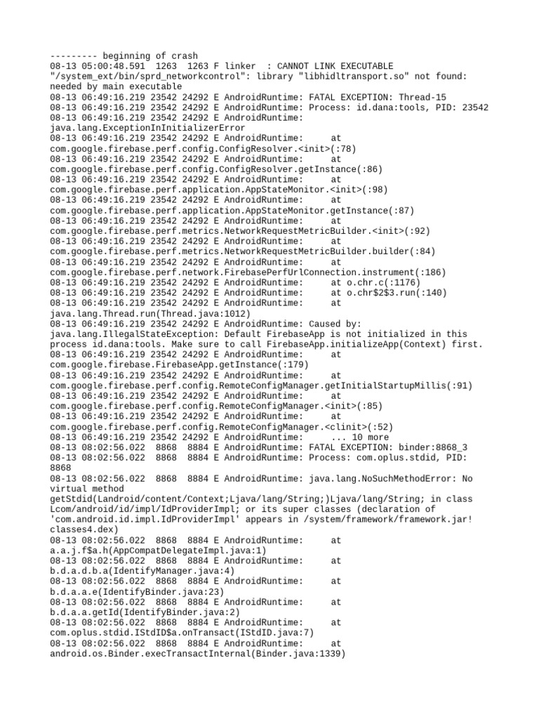 Standby Android Log 2024 0813 224411 | PDF