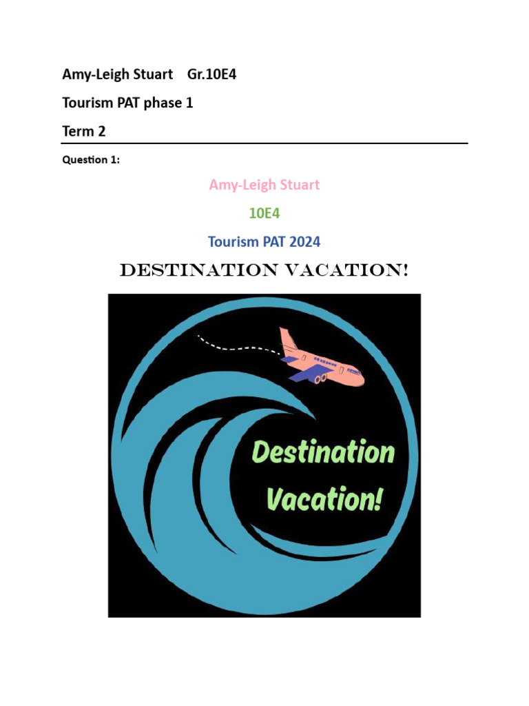Tourism PAT | PDF
