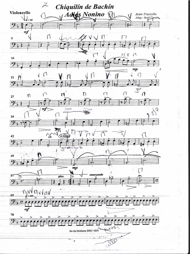 Chiquilin-Adios-nonino-cello Ripieno | PDF