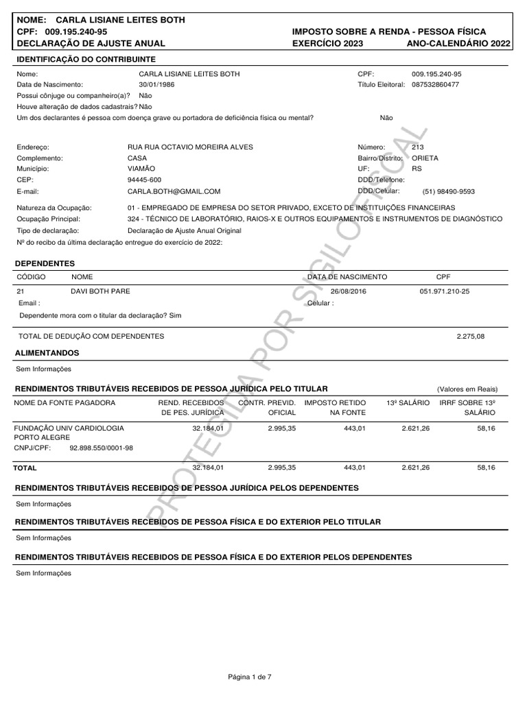 Declara o lisiane00919524095 irpf 2023 2022 origi imagem declaracao
