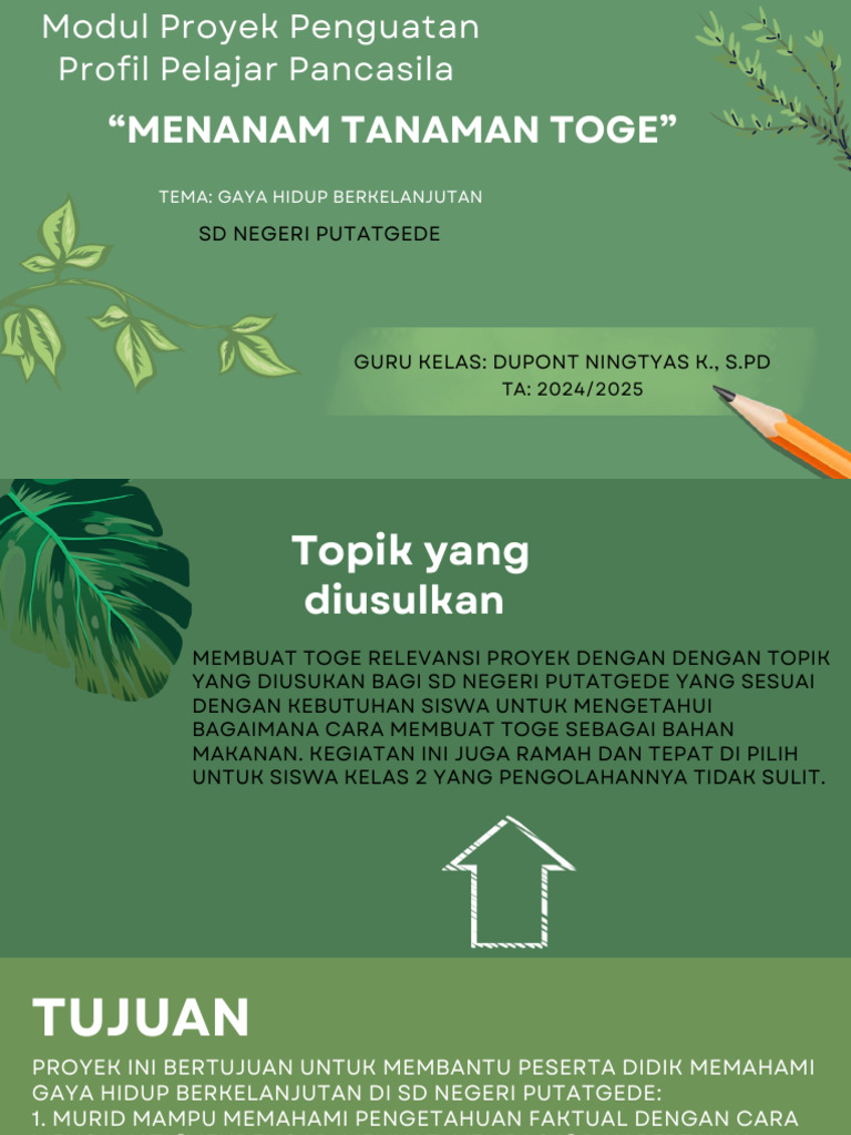 Modul Projek P5-Menanam Tanaman Toge-DUPONT | PDF