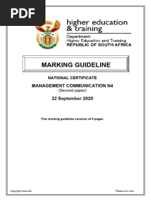 N4 Management Communication Paper 2 June 2020 Memorandum