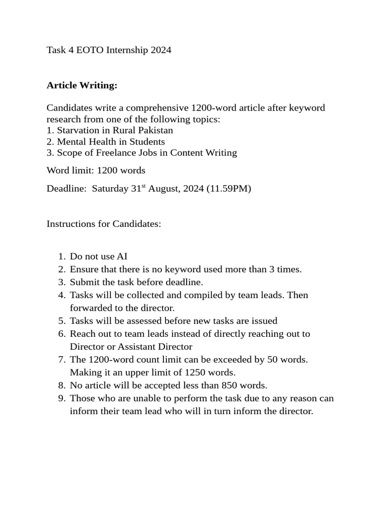 Eoto Task 4 | PDF
