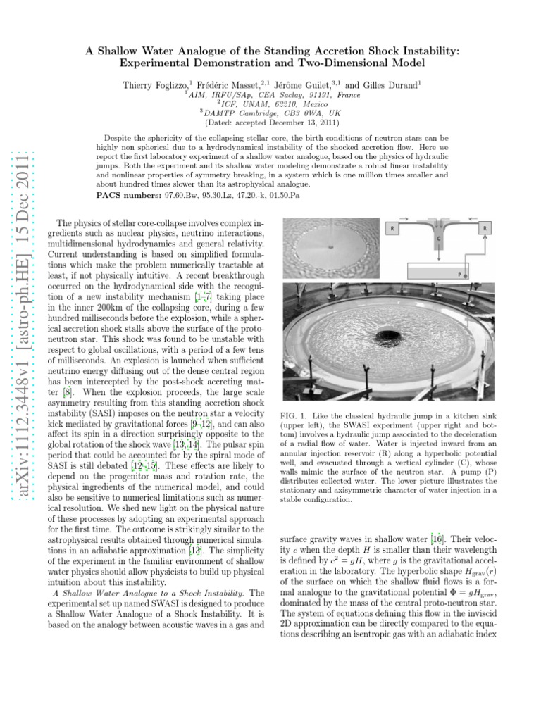 Shallow Water Model of Shock Instability | PDF | Teaching Methods ...